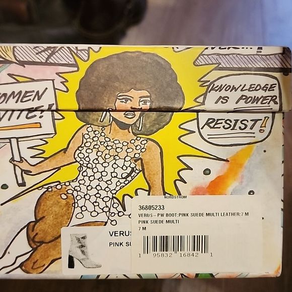 Jeffery Campbell Verus Pw Bootie in Pink Pastel Suede Multi NIB - Picture 5 of 6